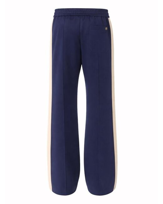 Valentino Blue Pants V-Logo Cotton Blend Polyester Trousers for men