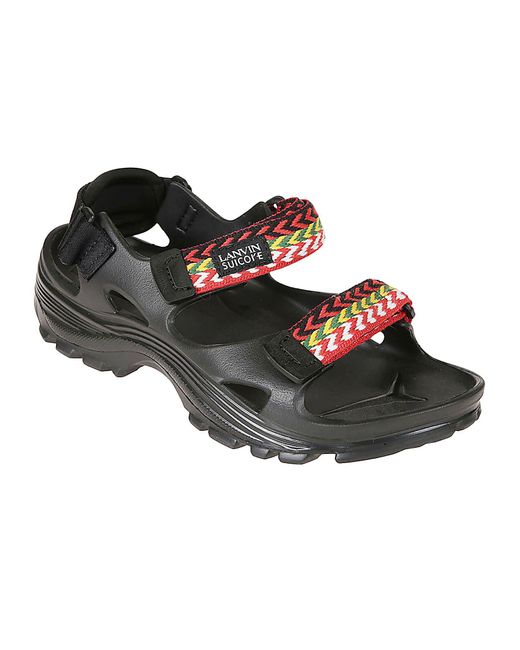 Lanvin Black Wake Curb Sandals for men