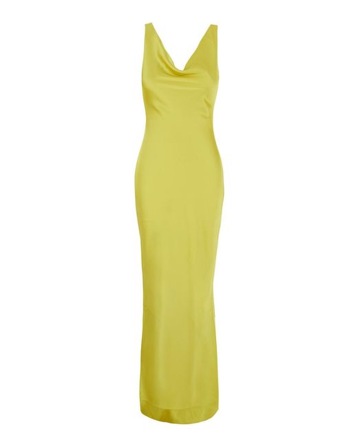 Norma Kamali Yellow Maria Gown Tech Fabric Polyester