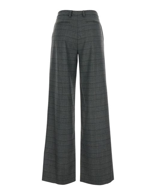 Le Plain Gray Trousers With Striped Motif