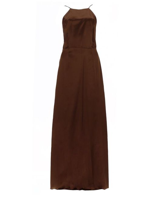 THE GARMENT Brown Long Dress Cata Silk