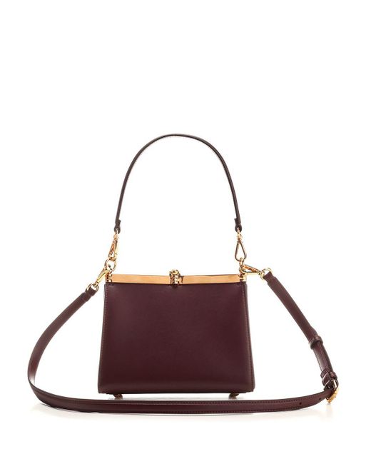 Etro Purple Mini Classic Calfskin Shoulder Bag