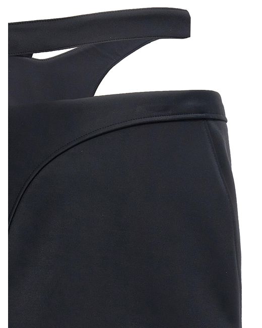 Mugler Black Stretch Thong Skirt Skirts