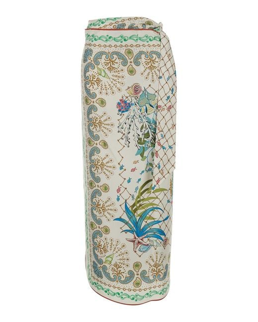 Mantero 1902 Green Dorothy Pareo Silk For Skirt