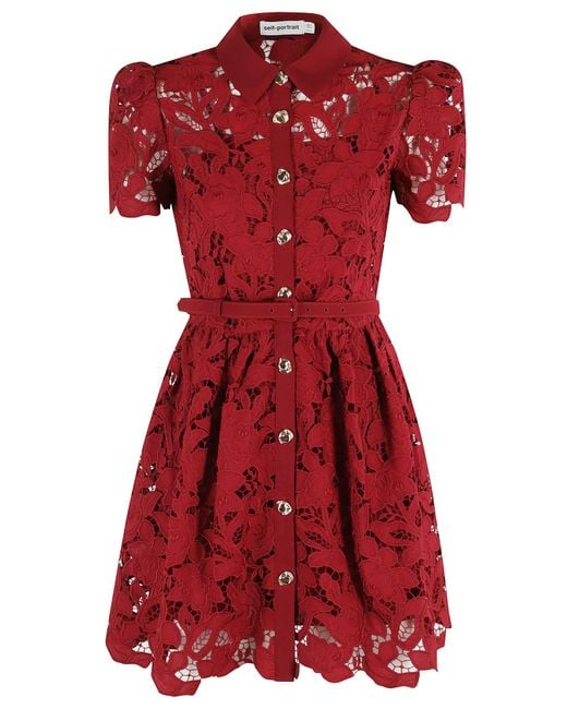 Self-Portrait Lace Collared Mini Dress