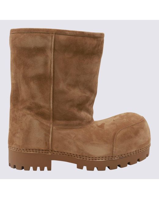 Balenciaga Brown Alaska Fur High Boots