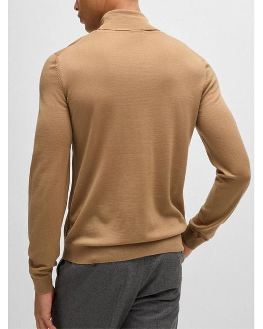 Boss Blue Musso Turtleneck Sweater Clothing Knitwear for men