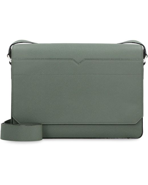 Valextra Green Leather Messenger Bag Calf for men
