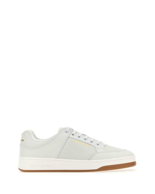 Saint Laurent White Sl/61 Leather Sneakers for men