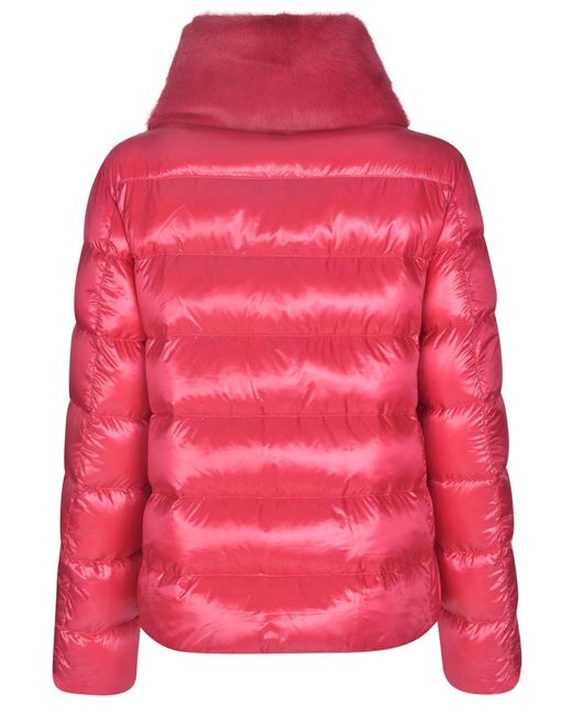 Herno Red High-Neck Padded Sleeve Down Jacket