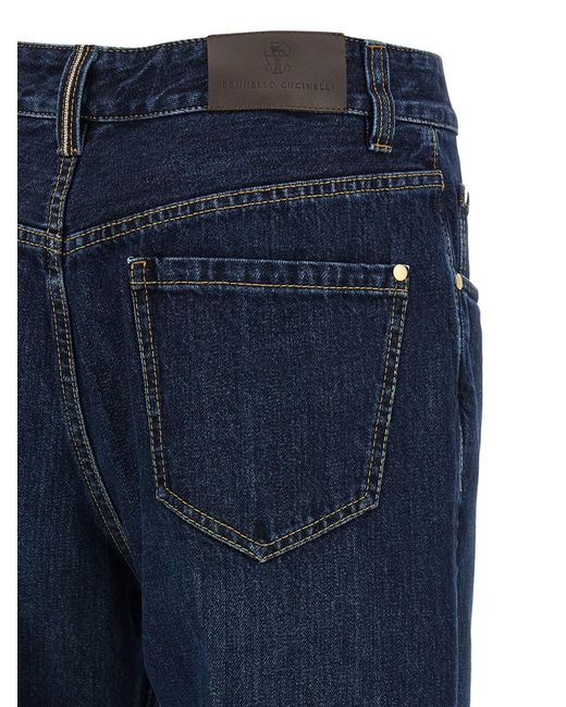 Brunello Cucinelli Blue Cotton Cropped Jeans Clothing