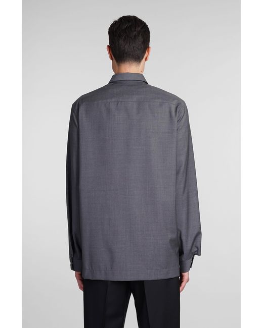 Givenchy Gray Shirt In Grey Wool for men