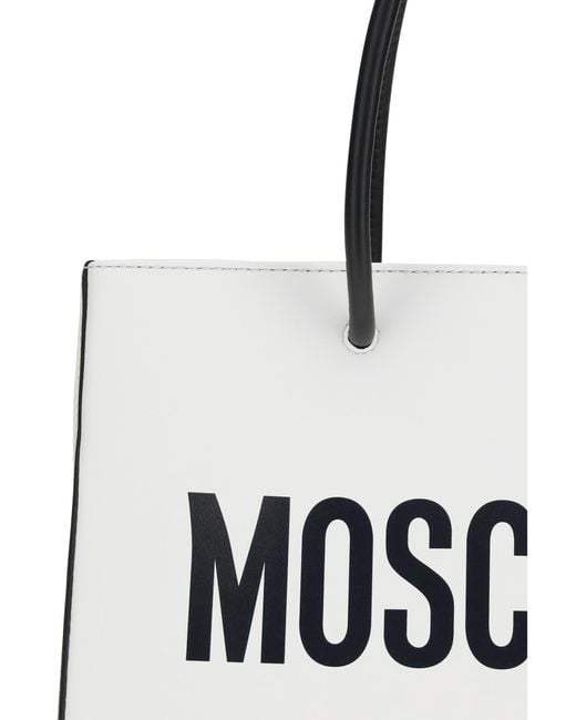 Moschino White Leather Bag Calf Bos Taurus Handbags