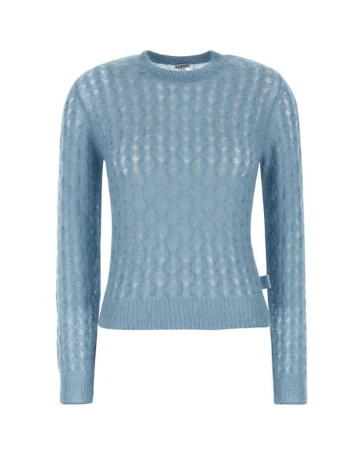 Loewe Blue Sweater With Round Neckline