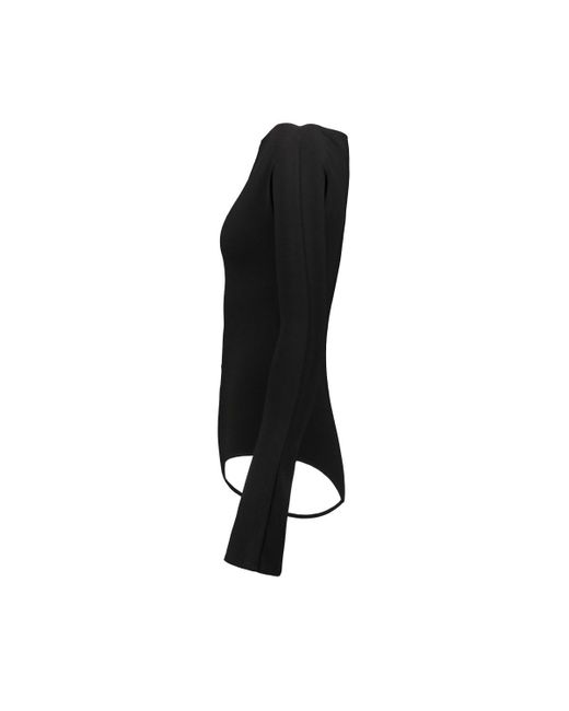 Courreges Black Bodysuit With Frontal Zipper