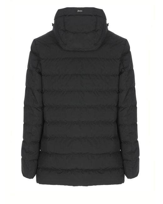 Herno Black Quilted Down Jacket for men