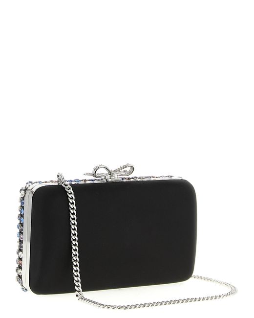 Self-Portrait Black Polyester Clutch Bag