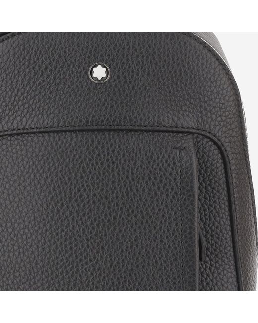 Montblanc Gray Shoulder Bag Leather Backpacks for men