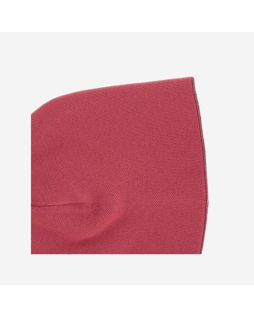 Fendi Red Reversible Wool Beanie With Logo Hat