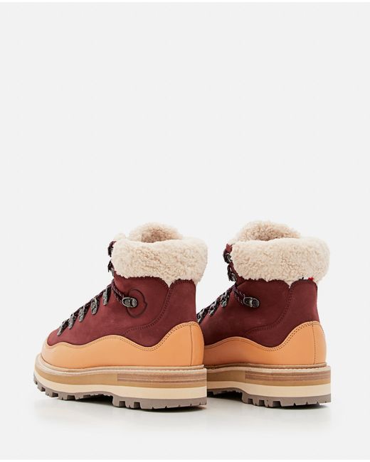 Moncler Brown Peka Trek Shearling-trimmed Suede Hiking Boots