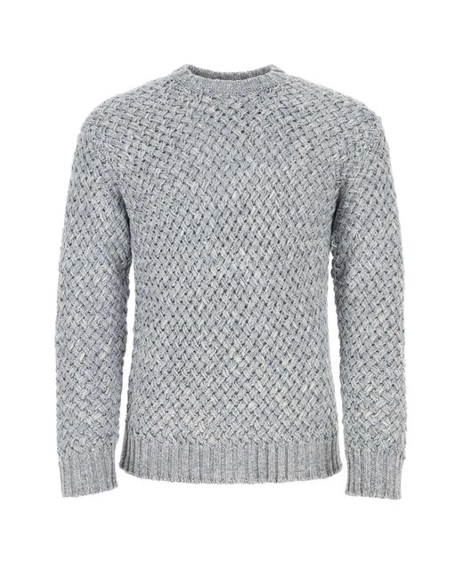 Koche Gray Melange Cotton Sweater