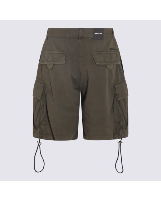 DSquared² Green Dark Cotton Blend Cargo Shorts for men