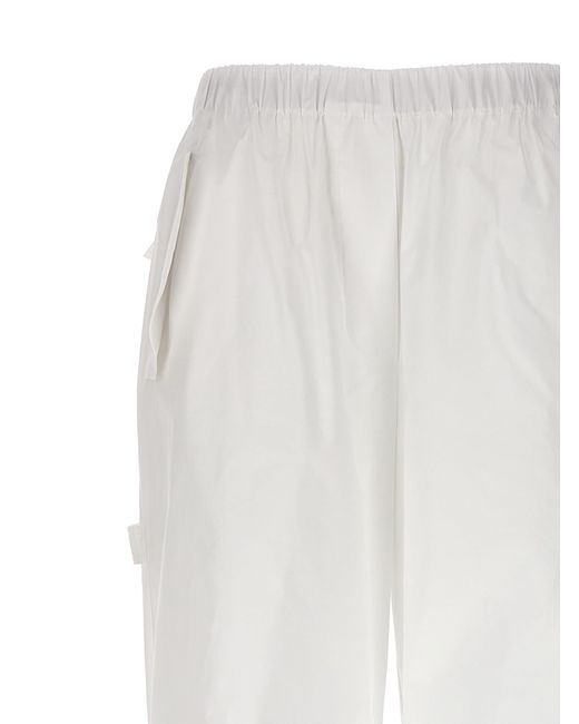 Nude White Cargo Trousers