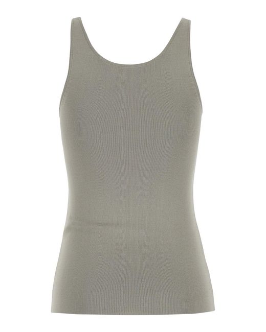 Totême Gray U Neck Tank Top Lightweight Knit