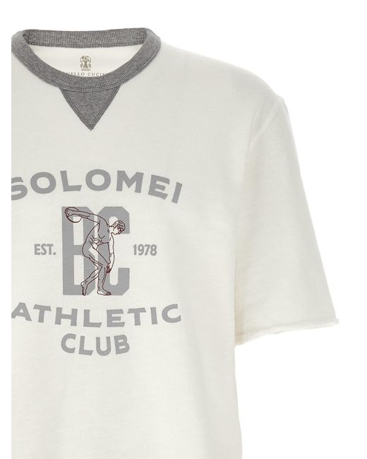 Brunello Cucinelli White Cotton Sweatshirt Clothing for men
