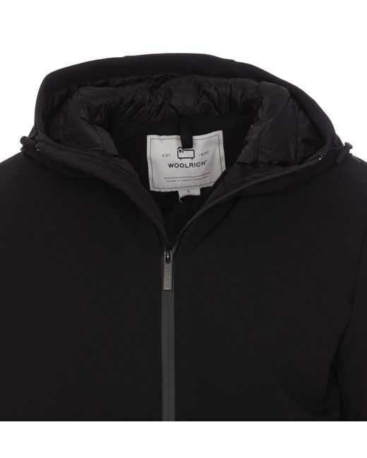 Woolrich Black Pacific Soft Shell Down Jacket for men