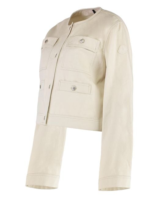 Moncler Natural Chatel Cotton-Linen Blend Jacket