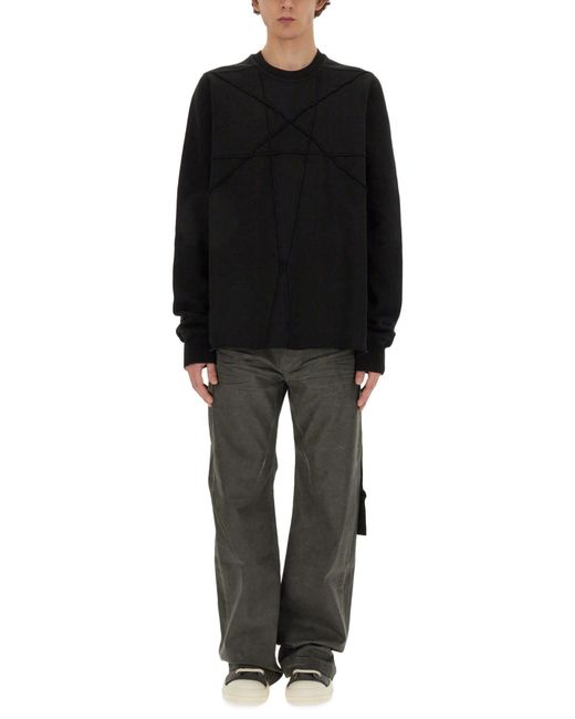 Rick Owens DRKSHDW Sweatshirt With Embroidery in Black for Men | Lyst