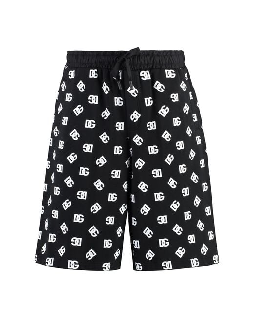Dolce & Gabbana Blue Cotton Bermuda Shorts Elastane for men