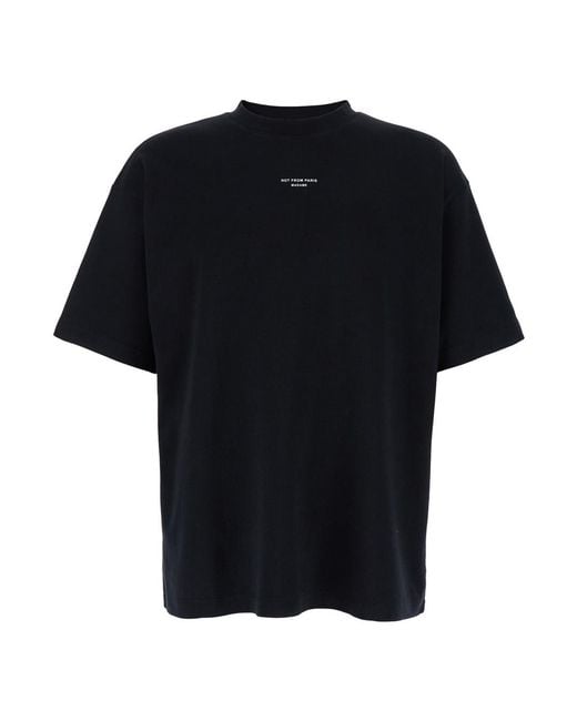Drole de Monsieur Black Le T-Shirt Slogan Classique T-Shirt With Slogan Print On The Front for men