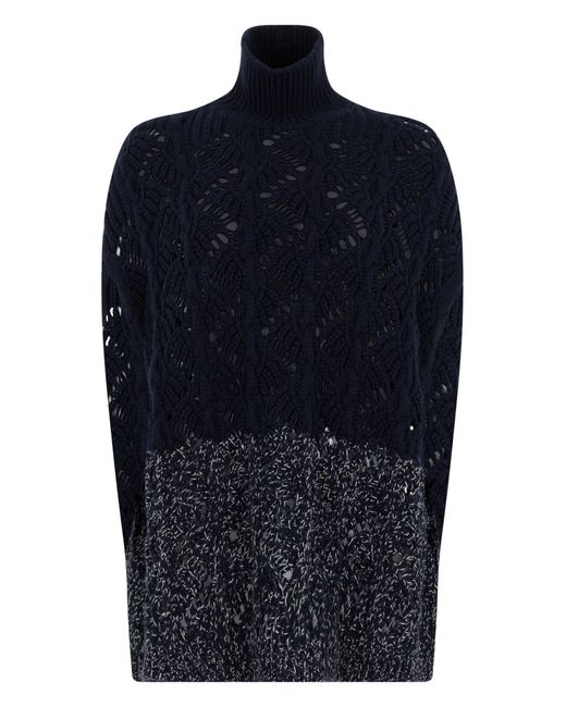 Fabiana Filippi Blue High-Neck Sweater Virgin Wool