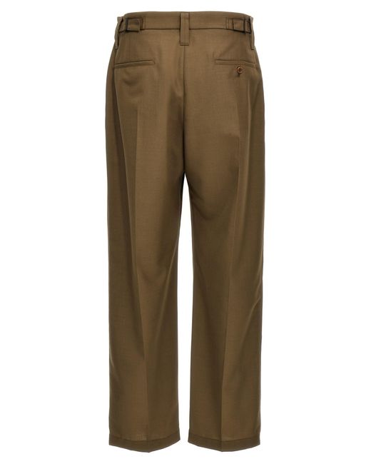 Lemaire Green 'One Pleat' Trousers for men