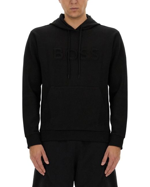 BOSS Sweatshirt With Logo in Black for Men | Lyst