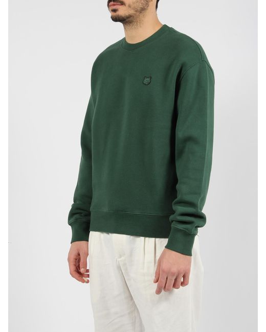 Maison Kitsuné Green Bold Fox Head Patch Comfort Sweatshirt for men