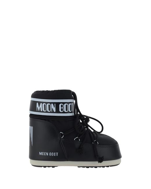 Moon Boot Black Ankle Boots Icon Low Upper Nylon