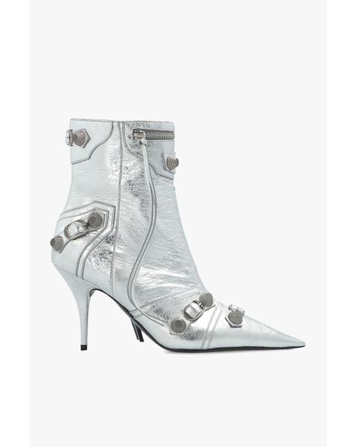 Balenciaga White Le Cagole Leather Boots
