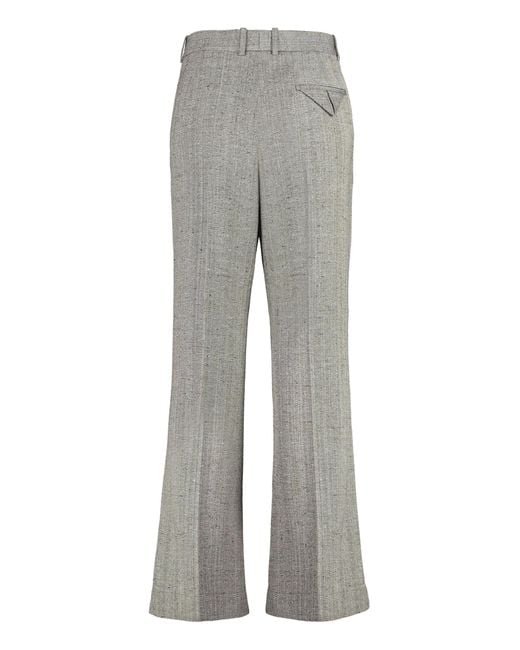 Bottega Veneta Gray Wool And Silk Flares Pants