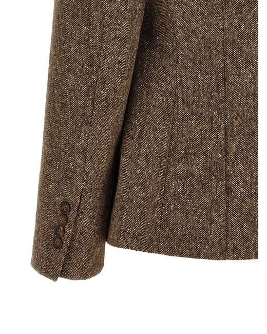 Brunello Cucinelli Brown Virgin Wool Blazer Clothing