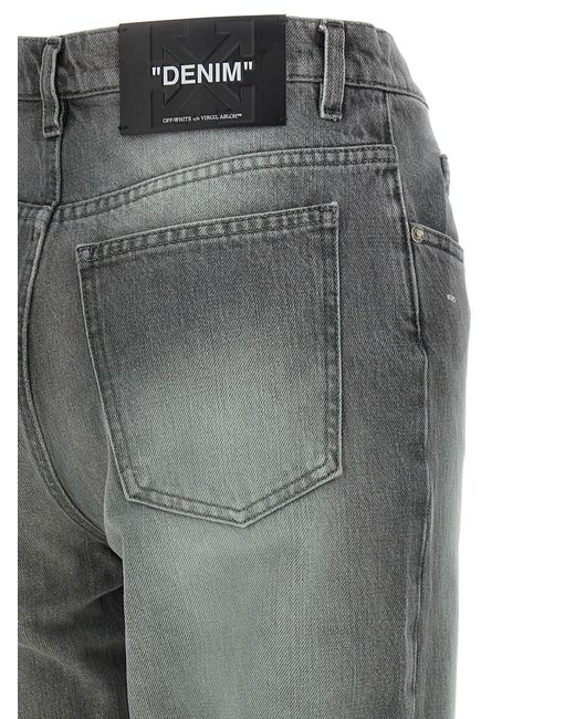 Off-White c/o Virgil Abloh Gray Spray New Meteor Jeans