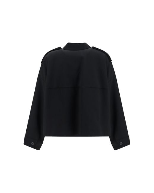 Khaite Black Bodine Wide-Sleeve Shirt Acetate; Polyester