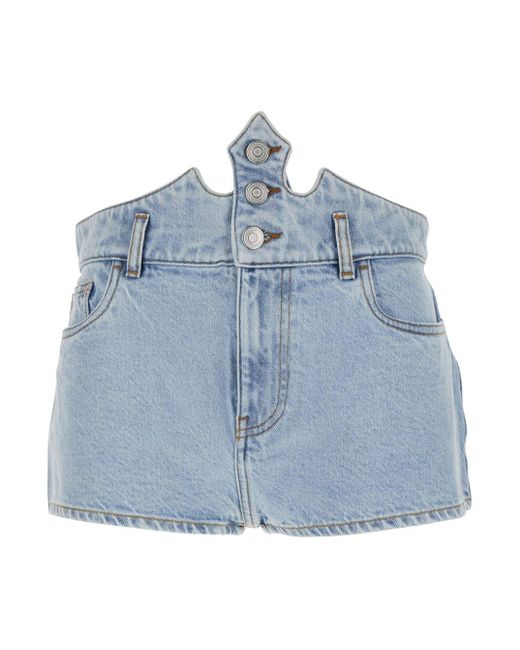 Coperni Blue Shorts With Crown-Shaped Design