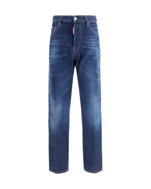 DSquared² Blue Teddy Jeans Cotton; Elastane for men