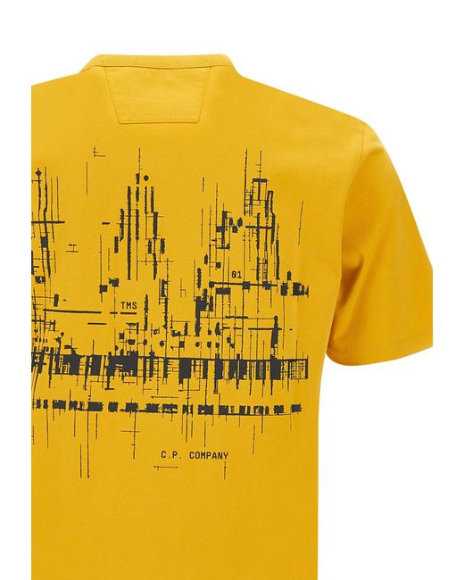 C P Company Yellow Cotton T-Shirt for men