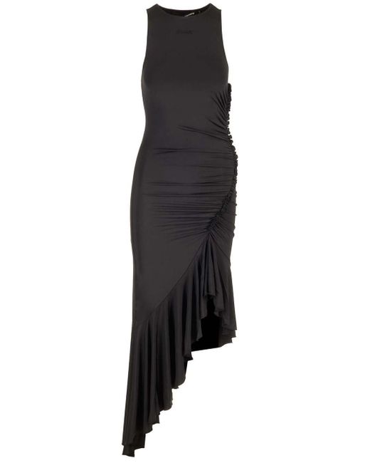 ROTATE BIRGER CHRISTENSEN Black Sleeveless Asymmetric Midi Dress