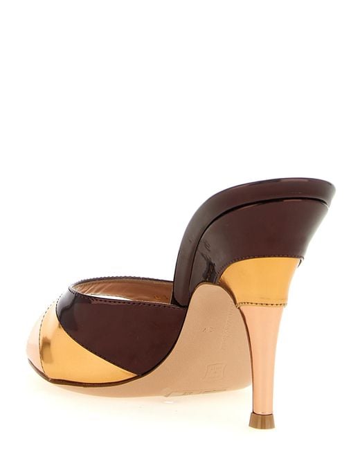 Gianvito Rossi Metallic Solid Open Round Toe Pumps