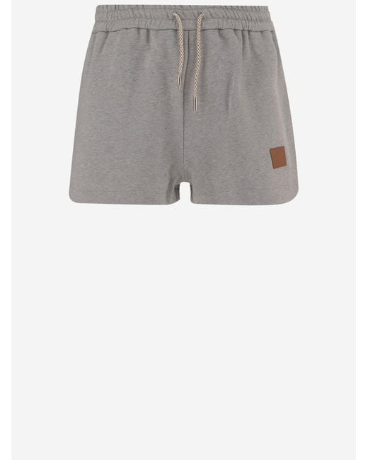Fendi Gray Shorts Cotton With Logo
